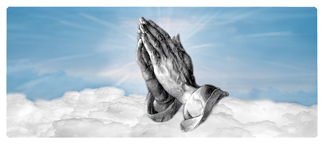 DNSEMP L 103 BL Praying Hands Clouds Blue